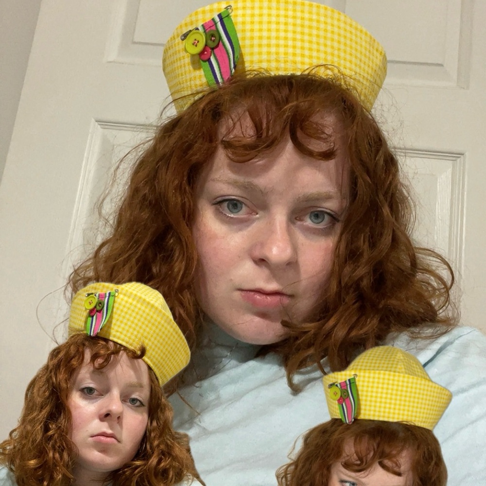 Yellow Gingham Sailor Hat